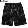 Gedrukte badstof Materiaal Heren Shorts Zwart Wit Kleur Contrast String Shorts voor Man 210603