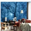 customized Photo foNew Chinese style blue forest wallpapers 3d murals wallpaper for living room