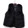 Winter Female Fur Vest Coat Warm White Black Gray Jacket Large Size 2XL Sleeveless 211120