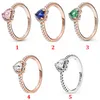 Designer Jewelry 925 Silver Wedding Ring Bead fit Pandora gold new sublime heart pink green Cubic Zirconia Diamonds European Style Rings Birthday Ladies Gift