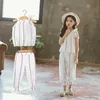 2021 Nouvelle fille tissu + pantalon court 2 pièce/ensemble filles bébé enfants vêtements de mode d'été ventes chaudes étudiants 110-160 Y0705