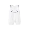 Pureborn Born Baby Romper Bomull Sailor Kläder Sommarlov för Girls Boys Jumpsuit 211011