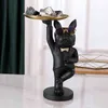 Kungfu Butler Butler com Bandeja para Keys Jewelry Armazenamento Nordic Home Decoração Estátuas de Cão Resina Escultura Desk Decoração 220112