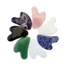 Naturliga Jade Scraping Board Party Favor Heart Shaped Crystal Stone Facial Massager Gua Sha Boards Jades Roller CG001