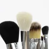 2022 nouveau 8 pièces chèvre cheveux maquillage brosse ensemble pochette en cuir sac à fermeture éclair manche en bois Coloris gros maquillage beauté outil