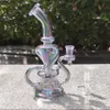 2021 Hookah Bong Glass DABリグマルチカラーレインボーレシラー水艇煙の煙パイプ9インチの高さ14.4 mmの女性ジョイント石英バンジャー