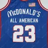 Camisa de basquete masculino Laney High School 23 McDonald's All American Michael costurada