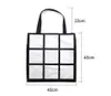 5pcs Shopping Bags sublimation DIY Blank white single sides 9 grid prints handbag