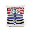 Lucky Blue Evil Eye Charms Armband Handgjorda Svart Röd String Tråd Rope Braid Armband Par Smycken För Kvinnor Män Presenter