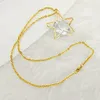 Hängsmycke halsband Zircon halsband 14k färg bevara femspetsiga stjärna välsignelse smycken Clavicle Chain Ogan Energy Crystal