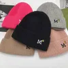 Beanie/Skull Caps 2021 Korean Version Of Simple Letter M Embroidery Women's Knitted Hat Winter Fashion Sports Street Trend Hip-hop Beanie