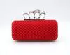 Retro Classic Designer-Type-4 Red Ladies Skull Clutch Knuckle Rings Four Fingers Handbag Evening Purse Wedding bag 03918b