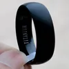 Moda Masculina Preto Titanium Ring Matte Acabado Edifício Clássico Anel Jóias Para Bandas De Casamento Masculino