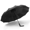 大きな防風12Kの高級ビジネスの男性の完全な自動3つ折りの女の子日当たりの良いと雨の傘パラプリアー
