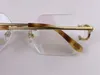 neue Modedesign-Rahmen optische Brille 0118 Metall unregelmäßige rahmenlose transparente Kristallschlifflinse Retro-Klassiker Großhandel klare Brillen