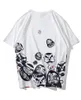 Men039s tshirts daruma japonais imprimement tshirt tatouage t-shirt unisexe couples d'été à manches courtes en coton hip hop tee5496554