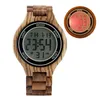 Wristwatches LED Digital Watch For Men Retro Full Wooden Adjustable Strap Wristwatch Fashion Electronic Clock Male Time Relojes Hombre1