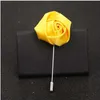 Dekorativa blommor Kransar 50 st Marinblå Man Brudgum Boutonniere Siden Satin Rose Blomma Män Knapphål Bröllopsfest Baldräkt Corsage Pin