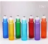 Top Şişe Masaj Esansiyel Yağı Parfüm Şişesi Renk Mat Seyahat Doldurulabilir Rollerball Vazo Yeni Kalın Cam Rolle 10 ml Gyl21