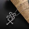 Slovecabin Original 925 Sterling Silver Korean Double Cross Move D Letter Chain Belle Epoque Zircon Kvinnor Fine Smycken Gift