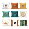 Cushion/Decorative Pillow Luxury Living Room Sofa Decorative Case Embroidered Horse Cushion Cover El Bedroom Bedside Square Throw Pillowcase Best quality