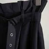 Pantalon plissé noir pour femmes taille haute ceintures lâche large jambe pantalon femme mode vêtements élégant printemps 210521