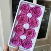 Fleurs décoratives couronnes rose érunale 4-5cm / 8pcs réels pour toujours les roses préservées tête pour les accessoires de décoration de maison de mariage fille