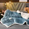 Blankets Bonenjoy Plush Thick Blanket On The Bed Blue Cover For Winter Warm Colchas Para Cama Plain Dyed Single King Size Manta