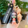 Cadeaux de Noël Porte-clés Anime Demon Slayer Kimetsu No Yaiba Porte-clés Double Face Porte-clés Sac de Voiture Pendentif Figure Porte-clés