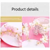 FORSEVEN Crystal Red Pink White Flower Crown Tiara Bridal Bride Wedding Jewelry Accessories Hair Decorate Hairband Headband
