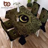 BeddingOutlet Golden Mandala Tovaglia Star Moon Panno impermeabile con coprisedie Copertura decorativa floreale 140x200 210626