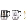 Auto Sterring Coffee mug Stainless Steel Magnetic Mug Milk Mixing Mugs Electric Lazy Smart Shaker Cup 2pcs gift 1 spoon 220311
