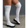 Nieuwe aankomsten ins Hot Trendy Bootschoenen Platform Comfortabele rits non-slip stretchschoen over de knie laarzen vrouw y0914