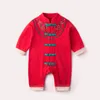 Jumpsuits 2021 Kids Clothing For Chinese Year Tang Suit Baby Boy Girl Lock Print Long Sleeve Romper Infant Jumpsuit Warm Clothes