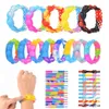 IN STOCK Tie Dye Fidget Toys Bracelet Kids Push Bubble Popper Wristlet Bangles Boys Girls Educational Puzzle Finger Toy Silicone bracelets Wrist Band GG63IHE