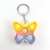 Camouflage Key Rings Push Bubble Fidget Toys Keychains Chain Ice Cream Cartoon Animal Stress Reliever It Board Squeeze Sensory Toy Kids Reusable Christmas Gifts