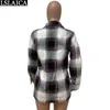 Long Plaid Jackets Fashion Commute Elegant Jaket for Women Sale Casual Sleeve Turn-down Collar Chaquetas De Mujer 210515