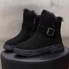 Buty zimowe Futro Kostki Snow Women Khaki Black Shoes Kobieta Projektant Ciepłe Krótki 2021 Nowy