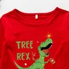 Bear Leader Family Matching Outfits For Dad Mommy And Me Christmas Clothing Sets Kids Baby Cartoon Dinosaur T-Shirt Pants Suits 210708