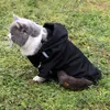 Cappotto antipioggia per animali domestici Giacca con cappuccio Abbigliamento per cani Maglietta riflettente per animali domestici stampata alla moda Vestiti estivi per cani