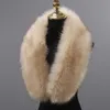 Inverno Grande Faux Fox Fur Collar Casaco de Pele Falso Lenços Luxo Mulheres Casacos Jaquetas Hood Shawl Decor Feminino Pescoço Colar Colares H0923