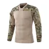 Мужские тактические военные футболки Прочный штурм Slim Fit Combat Army дышащая повседневная работа грузовой поход стрелять топливы Tee