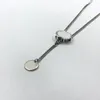 Elegante collana con doppia lettera cava Uomo Donna Collane con ciondolo lungo unisex Coppia pendenti firmati con francobolli263H