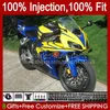 Corps de moulage par injection pour HONDA CBR 1000 RR CC 1000RR 1000CC 06-07 Bleu jaune Carrosserie 59No.31 100% Fit CBR1000 RR CBR1000RR 06 07 CBR1000-RR 2006 2007 Kit de carénage OEM