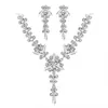 Crystal Sparkling Jewelry Sets Wedding Jewellery Hot Selling Necklace Earring Set Bridal Gifts Rhinestone Bijoux Accessories
