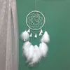 Handmade LED Moon Light Dream Catcher Feathers Car Home Wall Hanging Decoration Ornament Gift Dreamcatcher Wind Chime 10 Colors 4750 Q2