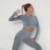 Kadınlar Kesintisiz Yoga Set Spor Takım Elbise Egzersiz Kıyafet Fitness Set Yüksek Bel Giyim Kadın Activewear 210802