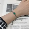 Geometrische Smaragd Armband Vrouwelijke INS Uniek Ontwerp Retro Verontrust Licht Luxe Mode-sieraden Prachtig Cadeau Bangle5866993