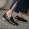 Allbitefo Transparent Heel Design Äkta läder Kvinnor Heels Skor Square Toe Fashion Casual High Heels Women Medium Heel Shoes 210611