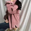 New Harajuku Corduroy Jackets Women Winter Autumn Coats Plus Size Overcoats Female Big Tops Cute Jackets Solid Color Clothing 210426